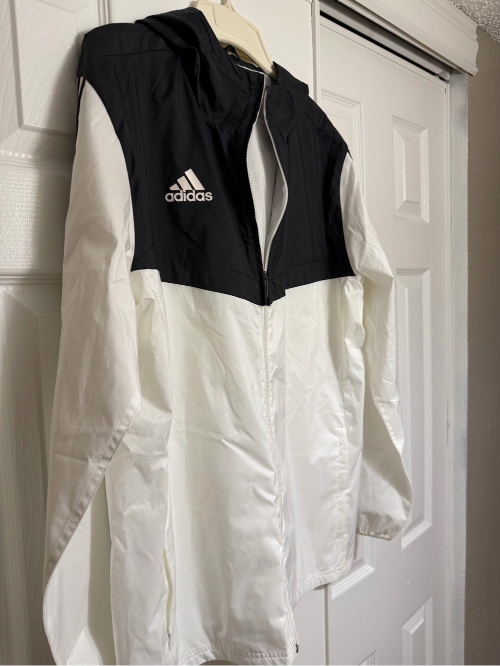 adidas Black & White Hooded Wind Jacket